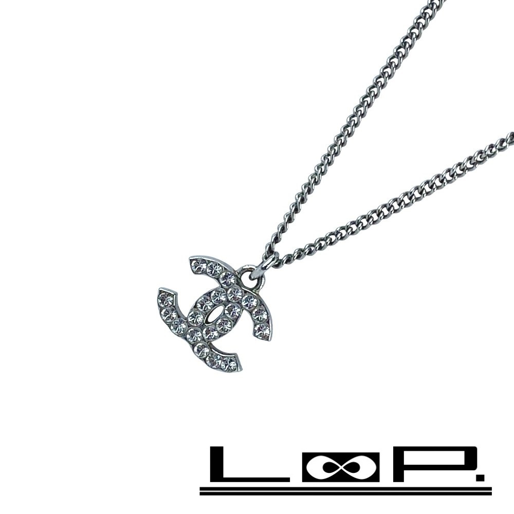 ■中古■ シャネル ココ ネックレス アクセサリー シルバー ラインストーン SS F12V 【452857】11拍卖