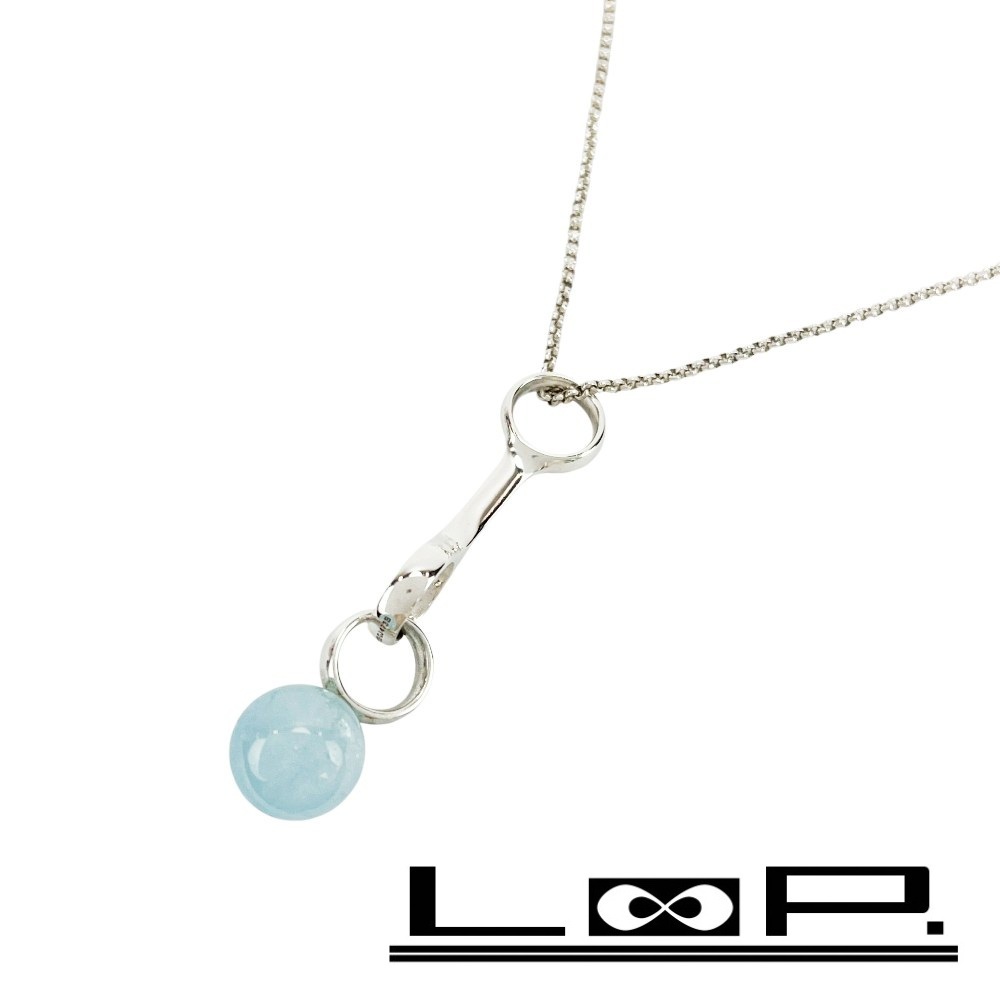 ■美品■ ジョージジェンセン ペンダント スフィア ネックレス アクセサリー SV925 アクアマリン シルバー ブルー 【452185】9拍卖
