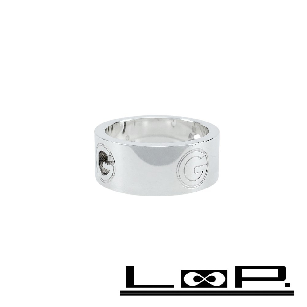 ■中古■ グッチ カットアウト Gロゴ リング 指輪 アクセサリー SV925 シルバー 13号 箱【455544】9拍卖