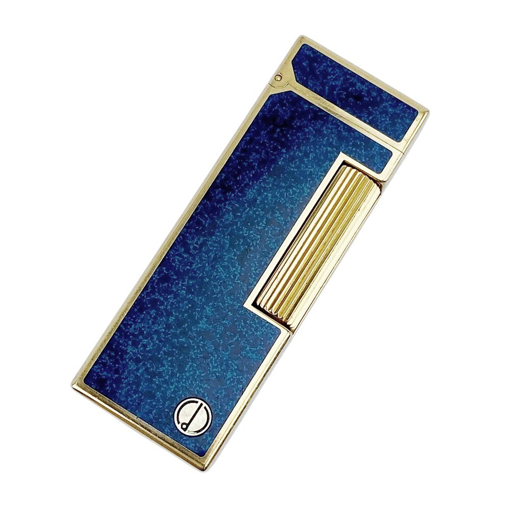 ■1円~■美品■ ダンヒル ライター タバコ 煙草 GP ゴールド ブルー 1スタ 【432422】5拍卖