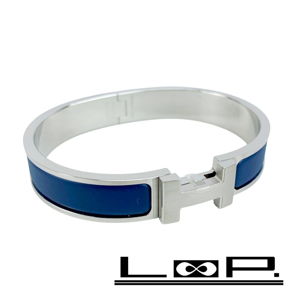 ■未使用■メンズ■ エルメス クリックHH クリッククラック バングル ブレスレット シルバー オレンジ DF0254 箱 【459559】10拍卖