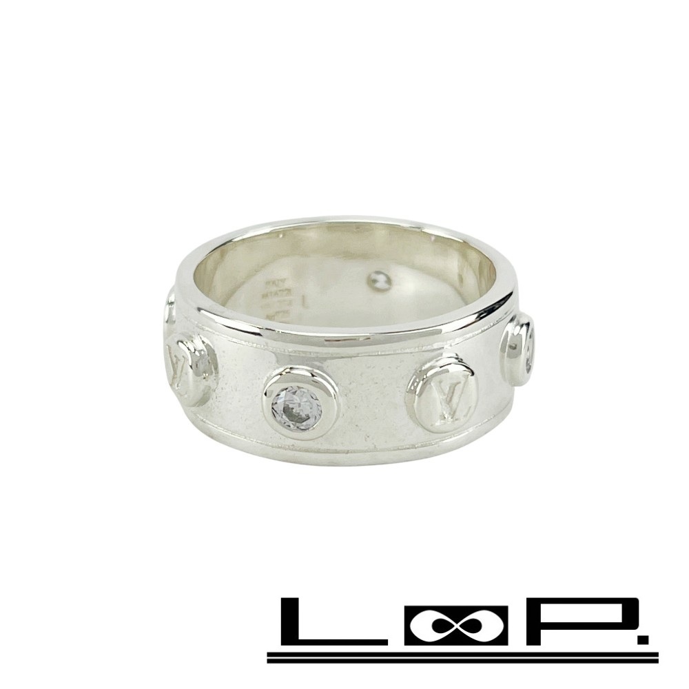 ■新同■磨き済■ ルイヴィトン スタッズ リング L 指輪 アクセサリー シルバー SV925 22号 M1622L 【455940】10拍卖
