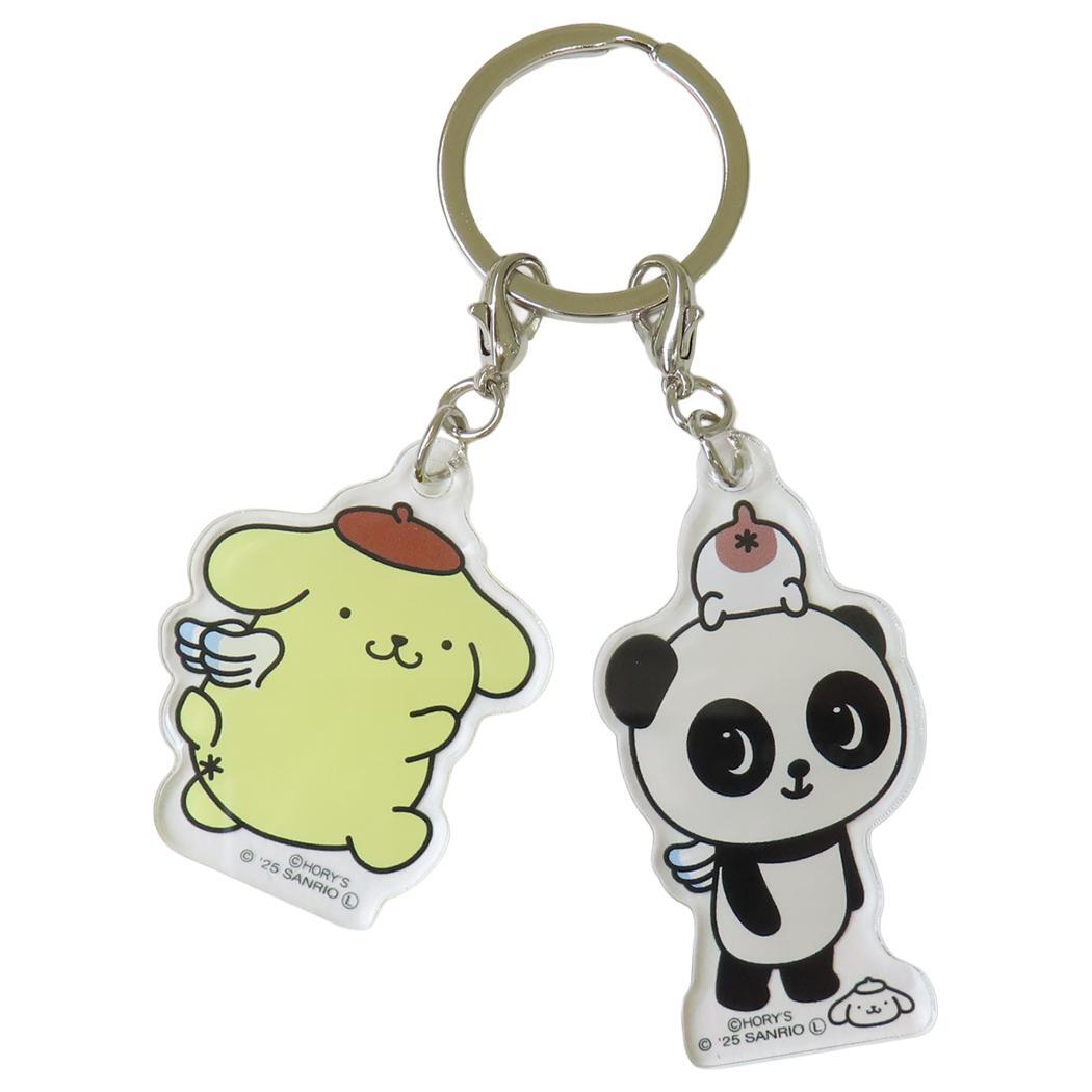 パンシェルxサンリオキャラクターズ キーリング 2連アクリルキーホルダー パンシェルxポムポムプリン サンリオ マリモクラフト プ拍卖