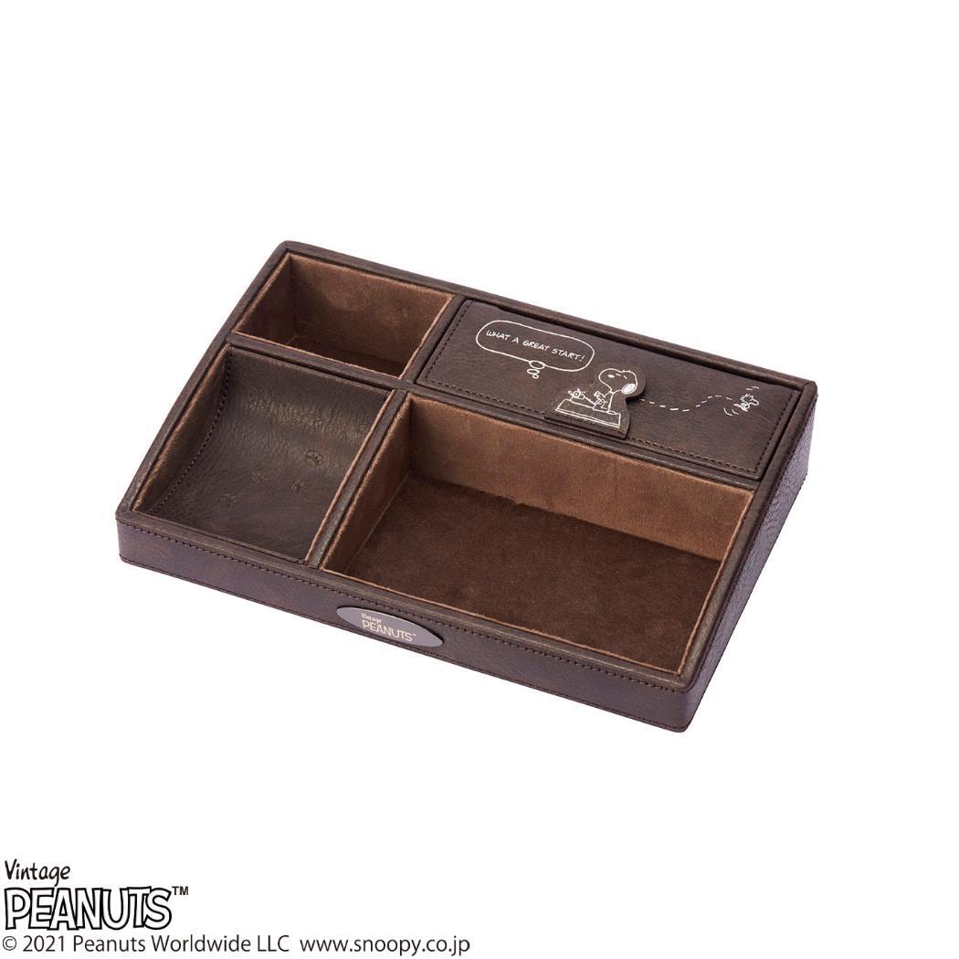 スヌーピー 卓上収納 オーバーナイター ブラウン ピーナッツ 茶谷産業 マルチトレー 眼鏡置き キャラクター グッズ拍卖