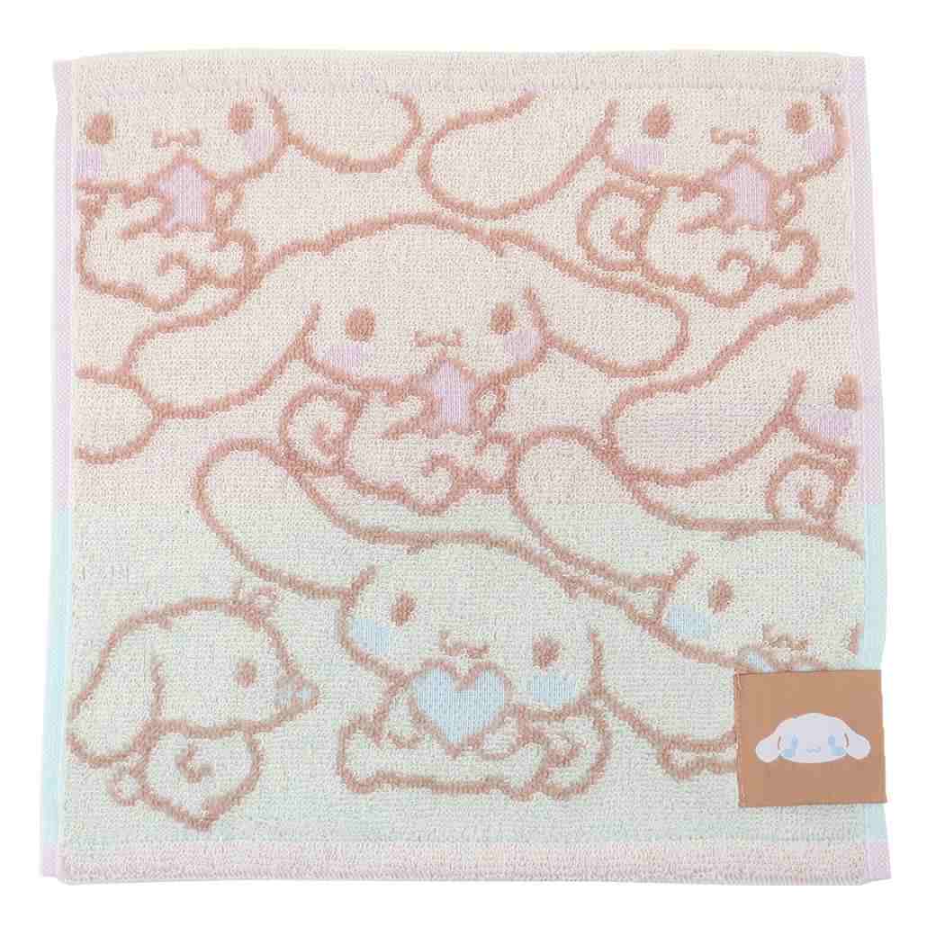 シナモロール ジャガードハンカチタオル オーガニックコットン ミニタオル ナチュラルシナモン サンリオ キャラクター拍卖