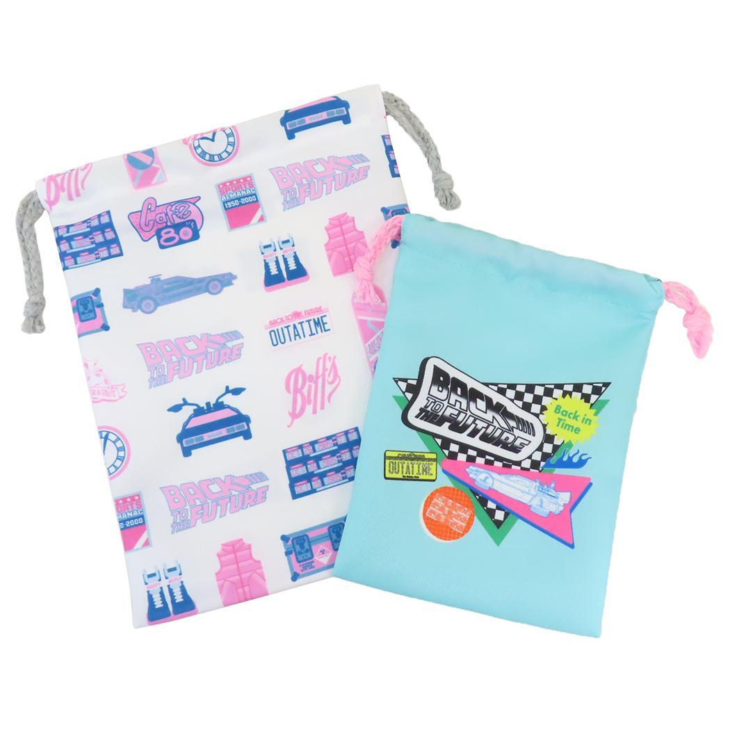 バックトゥザフューチャー 巾着袋 巾着2点セット ミント Green Flash 小物入れ 映画キャラクター グッズ拍卖