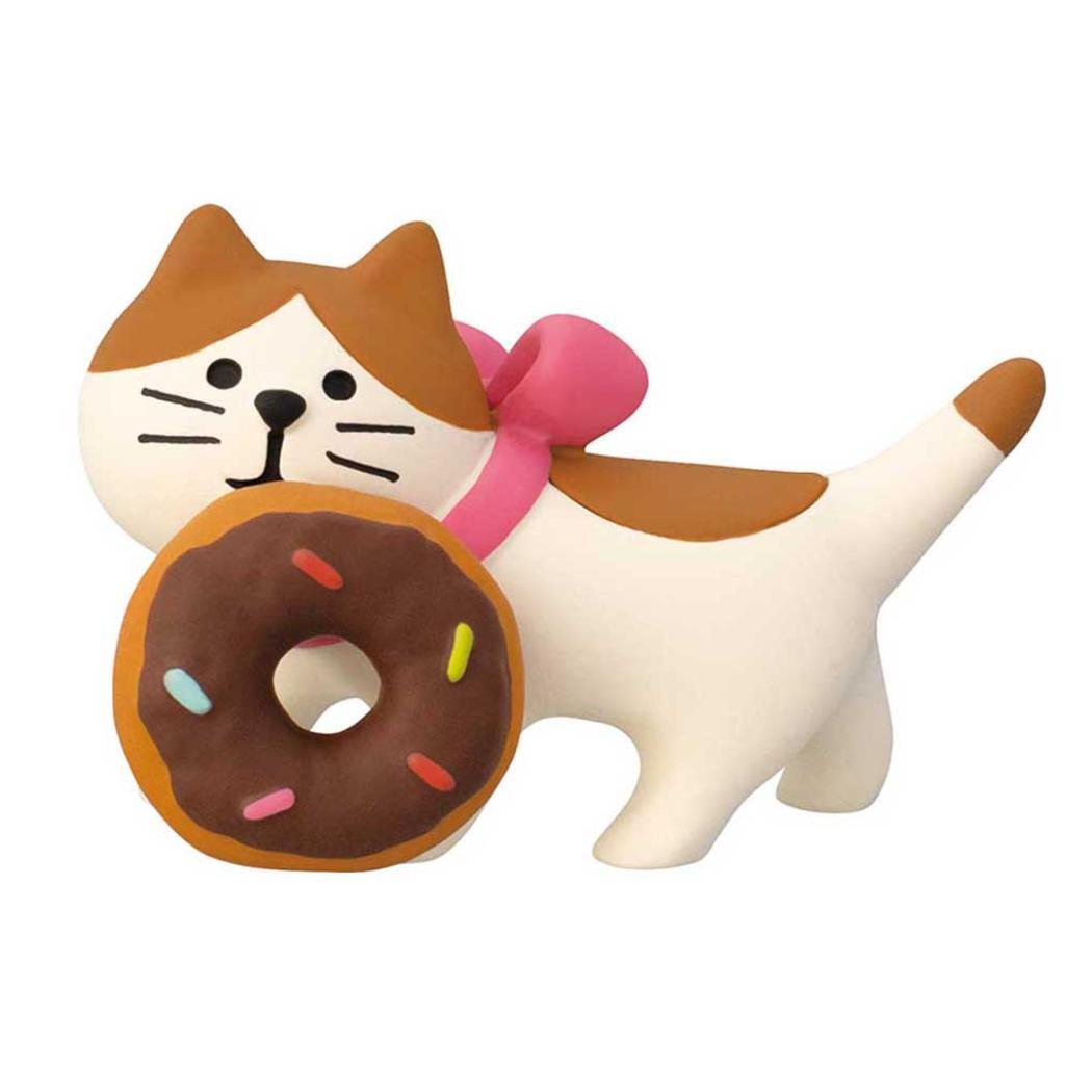 concombre マスコット ドーナツ運び猫 デコレ インテリア かわいい グッズ拍卖