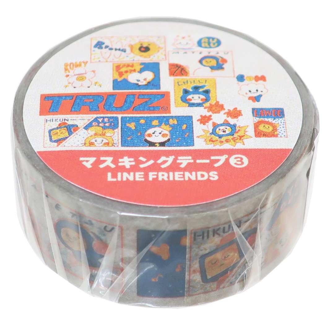 TRUZ キャラクター マスキングテープ 17mmマステ コミック LINE FRIENDS プレゼント 男の子 女の子 ギフト拍卖