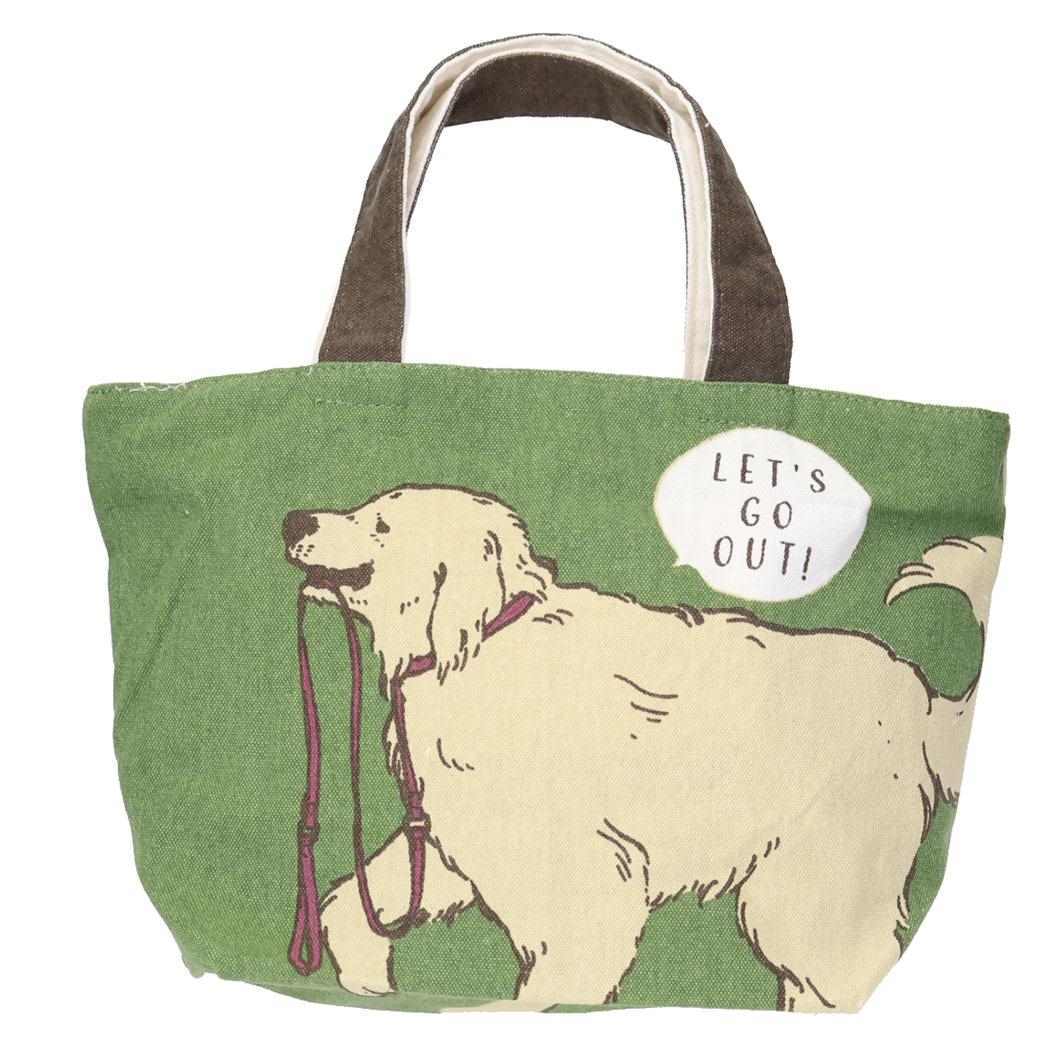 ランチバッグ ファスナー付きミニトートバッグ モモお散歩 KA いぬ ミントイン お弁当かばん かわいい グッズ拍卖