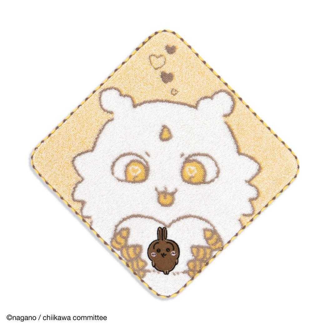 ちいかわ ミニタオル 無撚糸フルフィーコットンタオルハンカチ かたまってるよ イエロー うさぎ タオル美術館 プレゼント かわいい拍卖