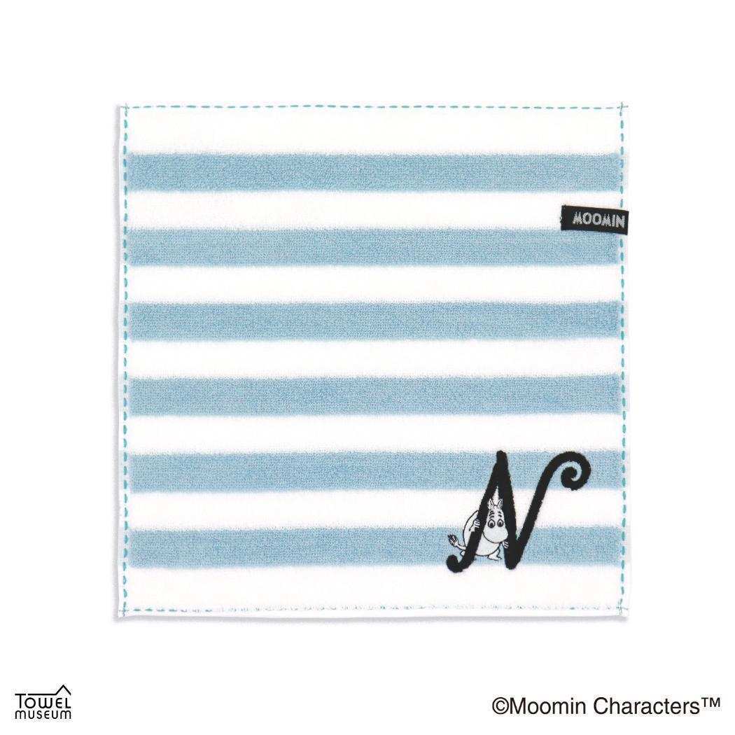 ムーミン ミニタオル フルフィーコットン ハンカチタオル イニシャルステッチ N 北欧 タオル美術館 プレゼント かわいい キャラ拍卖
