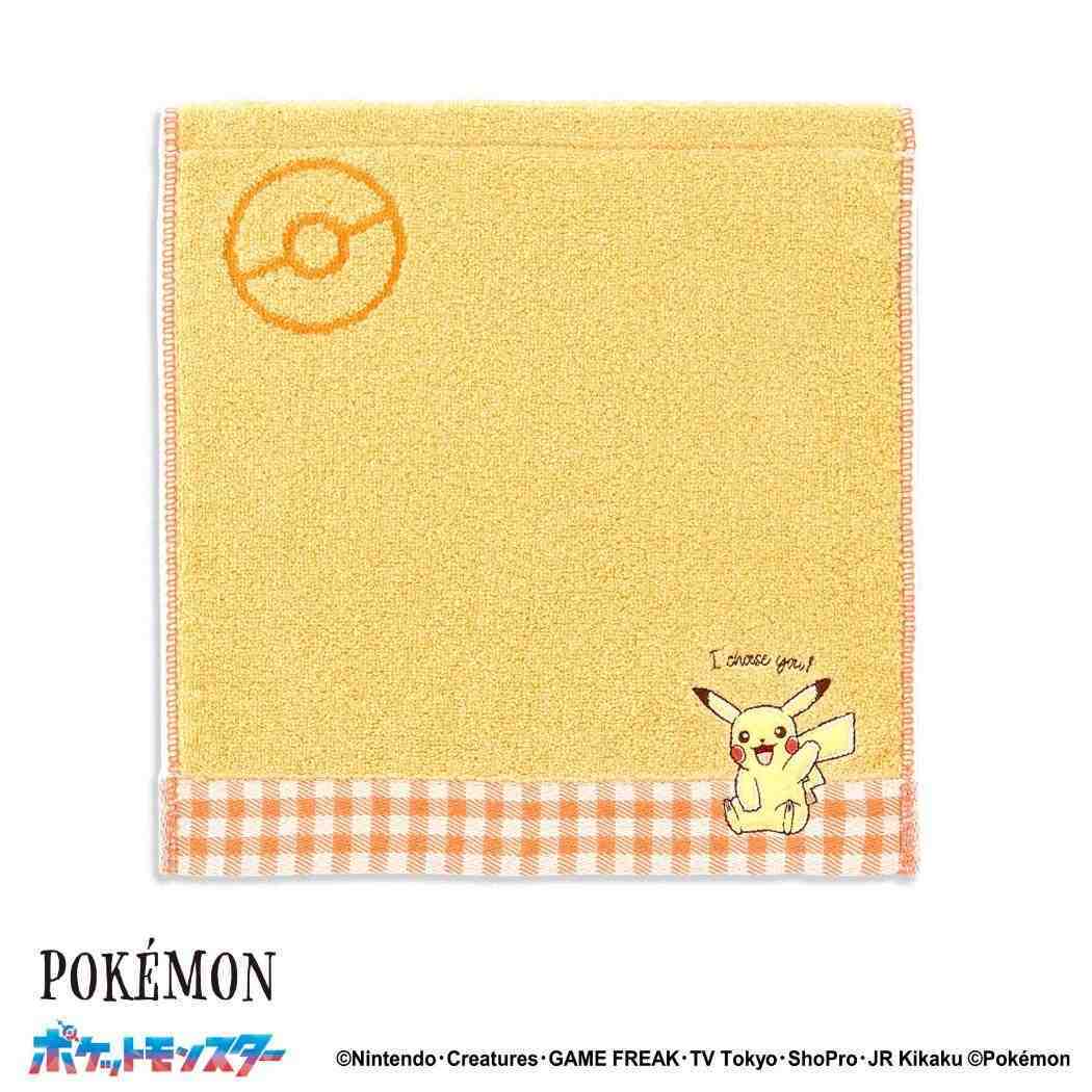 ポケットモンスター ミニタオル スチームシャーリング無撚糸タオルハンカチ I choose you ピカチュウ イエロー ポケモン拍卖
