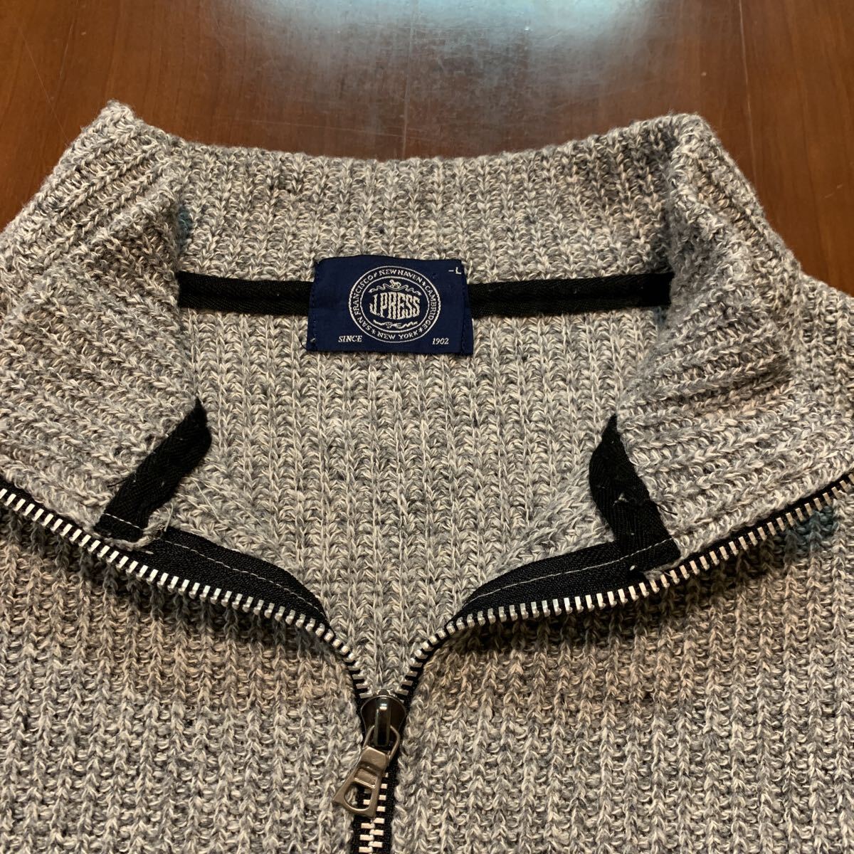 「J.PRESS」 長袖ニット メンズ ジェイプレス ハーフジップセーター L拍卖