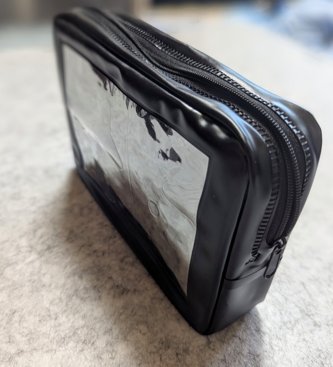 ★【隠しカメラ用】マジックミラー付きポーチ 目立たず設置可能 防犯・調査・研究用 ブラック セカンドバッグ拍卖