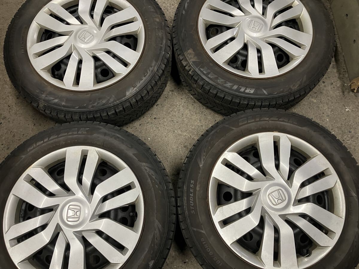 中古 ホンダ用 VRX3 冬タイヤセット 185/60/15 7部山 21年 フィット シャトル拍卖