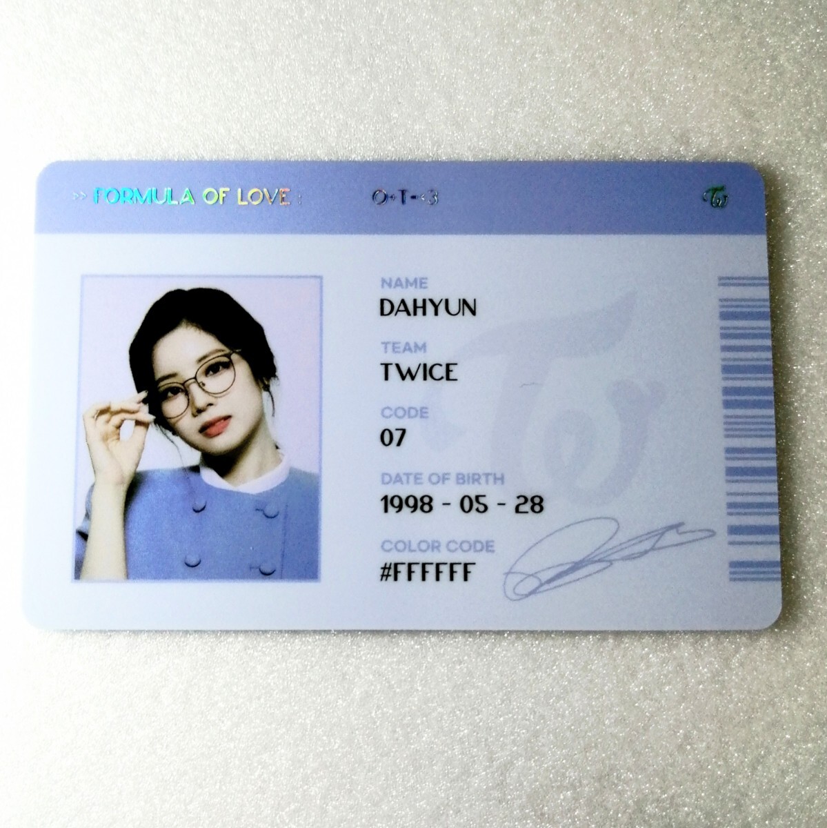 TWICE ダヒョン IDカード トレカ No.76 トゥワイス 匿名配送 拍卖