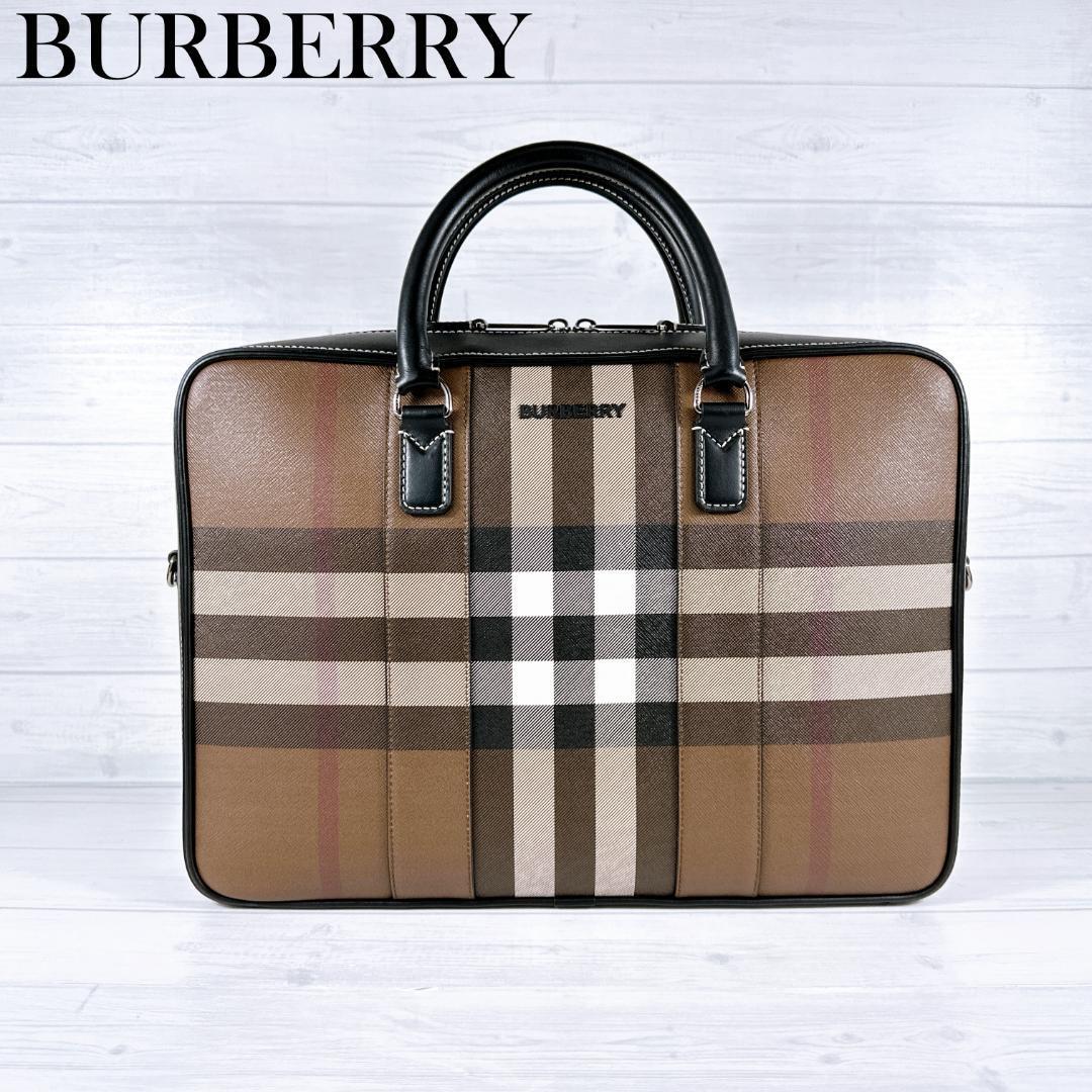 BURBERRY バーバリー ブラウン チェック エインズワース ブリーフケース ダブルジップ 8052772 ビジネスバッグ AINSWORTH ハンドバッグ拍卖