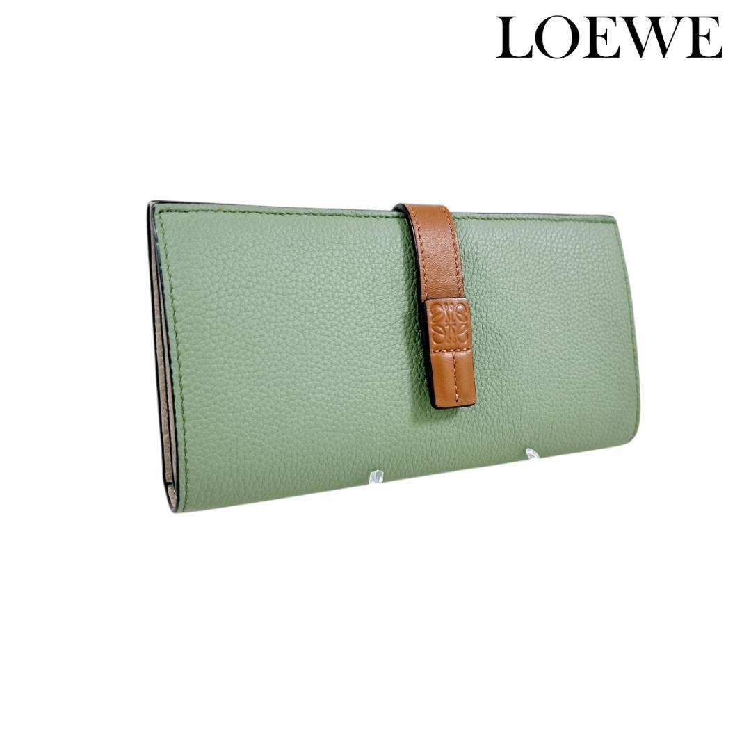 LOEWE ロエベ アナグラム 二つ折り長財布 バーティカル ラージ ロングウォレット 小銭入れ付き C660S40X01 ダブルホック コインパース付拍卖