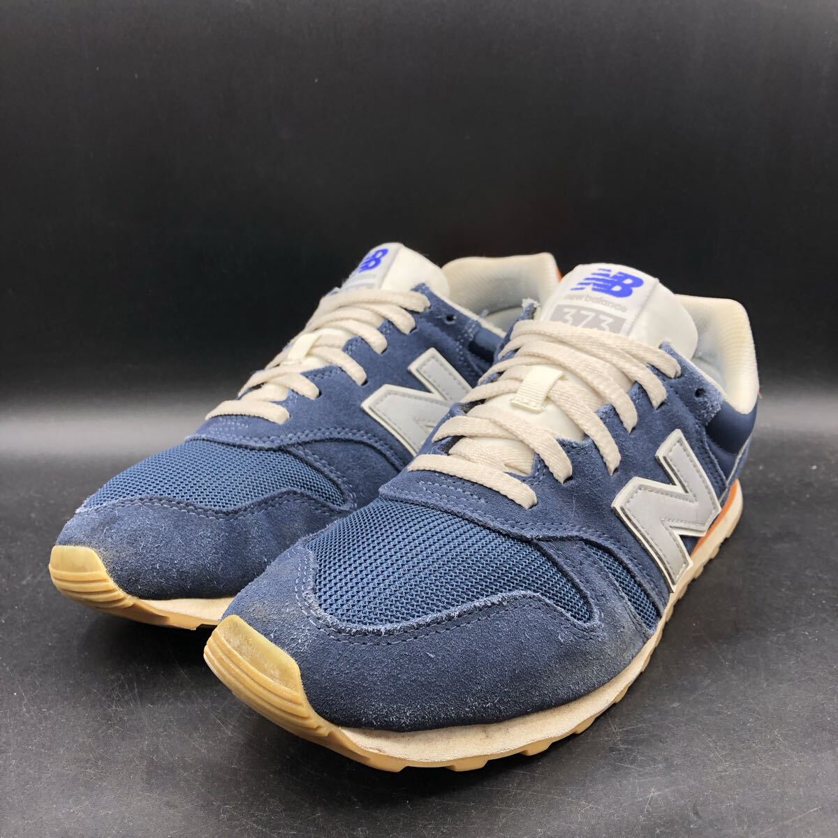 10M4757 NEW BALANCE ニューバランス 373 ローカットスニーカー メンズ US9.5/27.5cm ネイビー オレンジ ML373TC2拍卖