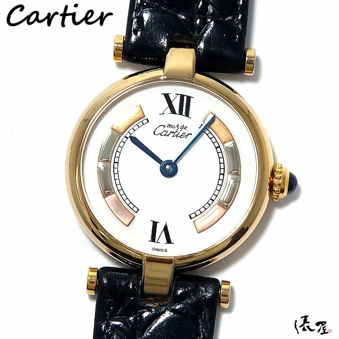 【カルティエ】マストヴァンドーム SM トリニティ 極美品 ヴィンテージ レディース 腕時計 Cartier 俵屋拍卖