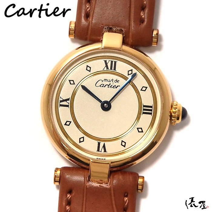 【カルティエ】マストヴァンドーム SM 4ローマン 極美品 OH済み ヴィンテージ レディース 時計 Cartier 俵屋拍卖