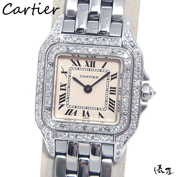 【カルティエ】パンテール SM 2重ダイヤベゼル SS 極美品 腕時計 Cartier Panthere 俵屋拍卖