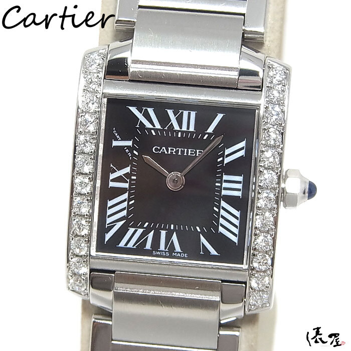 【アジア限定】カルティエ タンクフランセーズ SM ダイヤベゼル SS 極美品 加工後未使用 時計 Cartier 俵屋拍卖