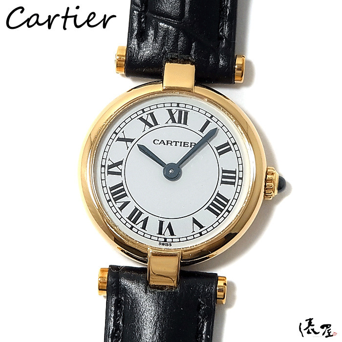 【国際保証書】カルティエ プチヴァンドーム K18 極美品 ヴィンテージ 金無垢 腕時計 Cartier Vendome 俵屋拍卖