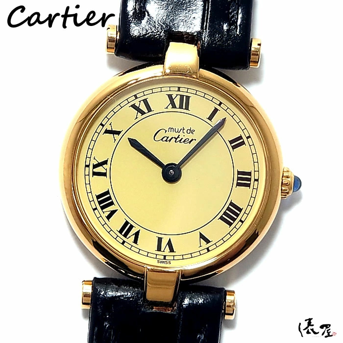【永久保証書】カルティエ マストヴァンドーム SM ヴィンテージ 極美品 レディース 時計 Cartier Vendome 俵屋拍卖