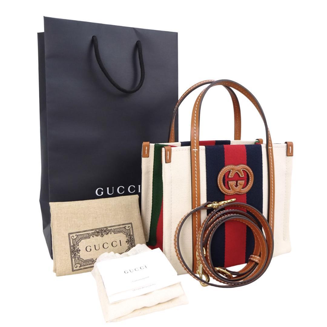 本物 新品■グッチ■シェリーライン インターロッキングG トップハンドル ベージュ キャンバス 727735 斜めがけショルダーミニハンドバッグ拍卖