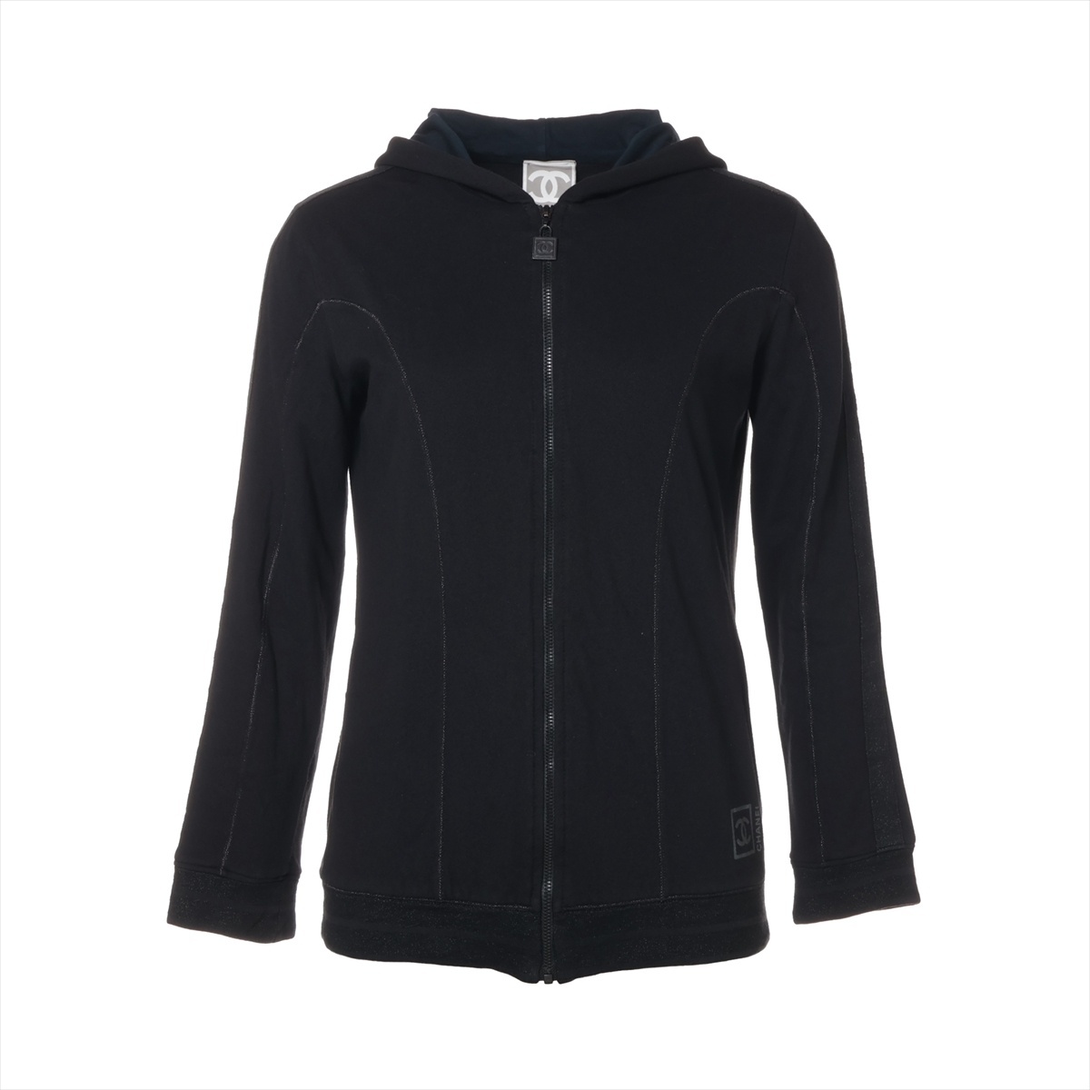 シャネル CHANEL パーカー ロゴ スポーツライン フーディ 38 P07 2007 ブラック拍卖