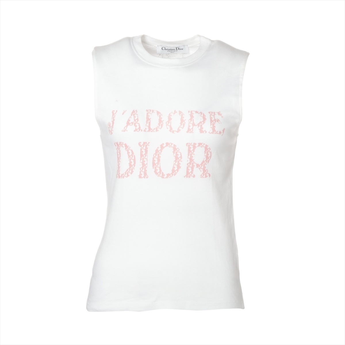 クリスチャンディオール Christian Dior タンクトップ 38 コットン ガリアーノ期 トロッター 2004 ホワイト拍卖