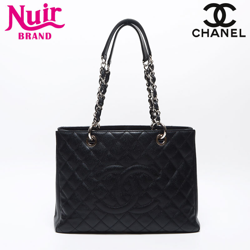 シャネル CHANEL ショルダーバッグ GST キャビアスキン マトラッセ シルバー金具 14番台 ブラック拍卖