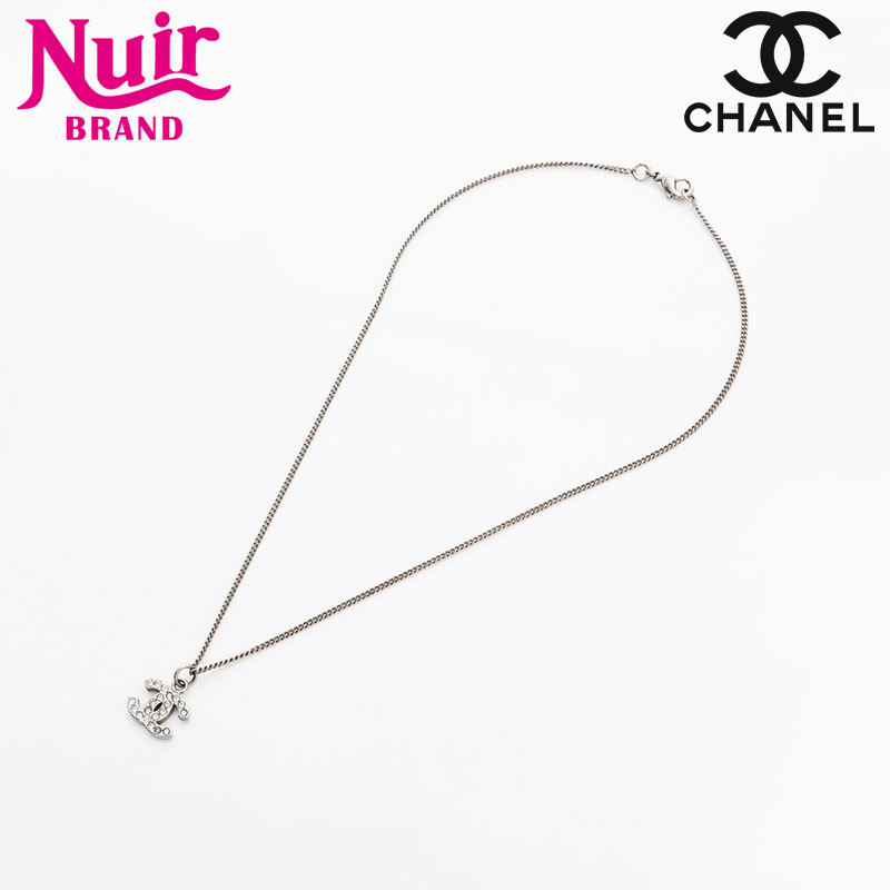 シャネル CHANEL ネックレス 08V 2008年 ココマーク ラインストーン シルバー拍卖