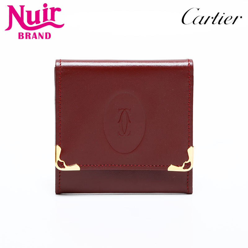 カルティエ CARTIER コインケース マスト ドゥ レザー ミニ コンパクト レッド拍卖