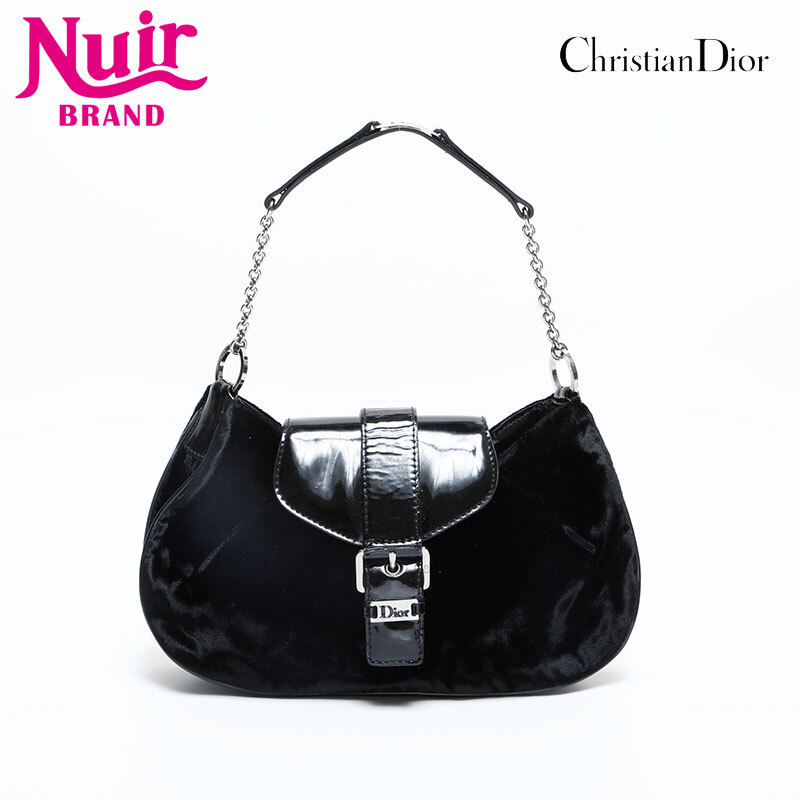 クリスチャンディオール Christian Dior ハンドバッグ ストリートシック ミニ チェーン ベロア ブラック拍卖