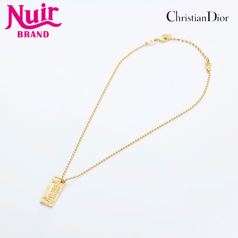 クリスチャンディオール Christian Dior ネックレス プレート ゴールド拍卖