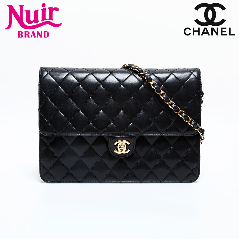 シャネル CHANEL ショルダーバッグ 14番台 2010-2011 ラムスキン マトラッセ ハーフフラップ チェーン ブラック拍卖