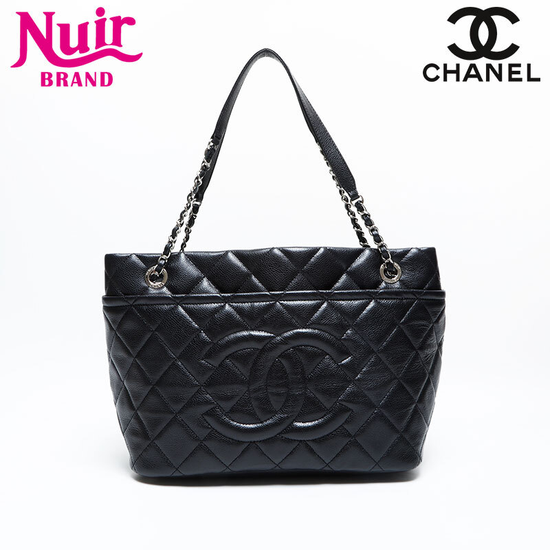 シャネル CHANEL ショルダーバッグ 18番台 2013-2014 キャビアスキン ココマーク トートバッグ ブラック拍卖