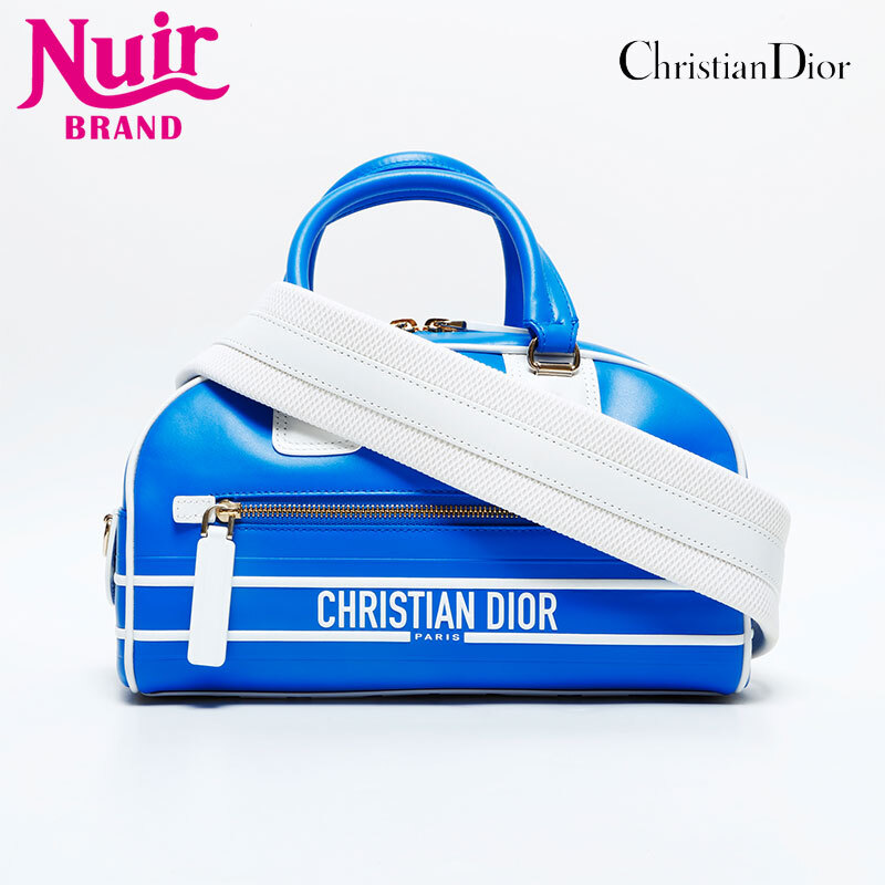 クリスチャンディオール Christian Dior ハンドバッグ レザー スモール ヴァイブ ボストンバッグ 2way ブルー拍卖