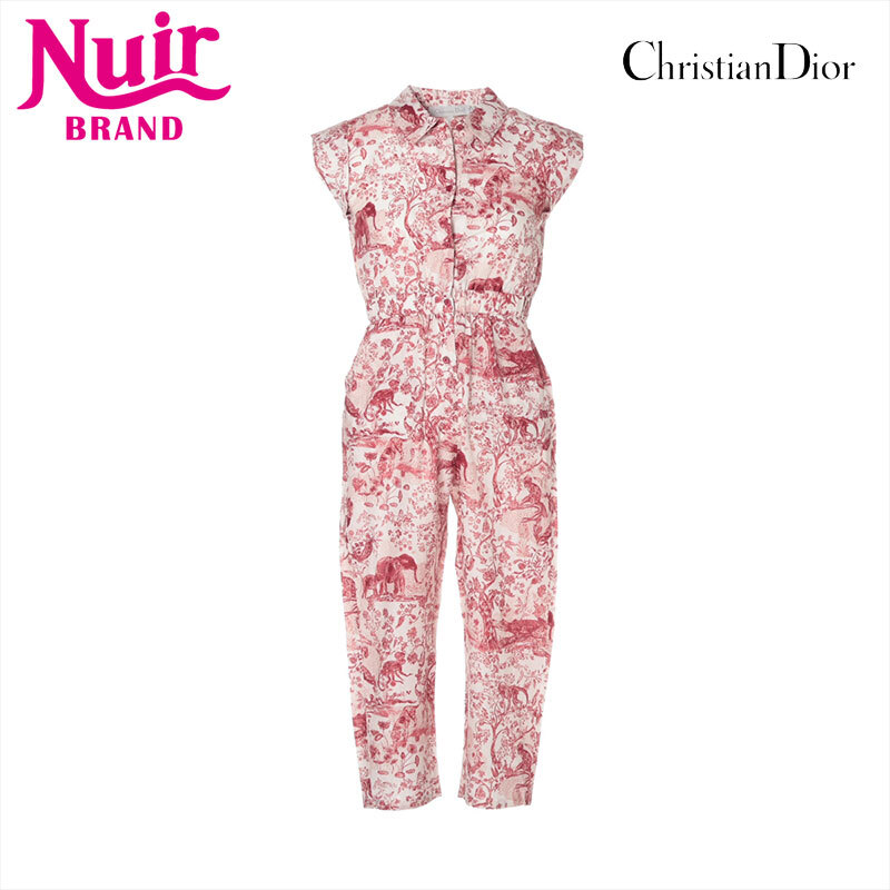 クリスチャンディオール Christian Dior オーバーオール 8 コットン トワルドジョイ キッズ レッド×ホワイト拍卖