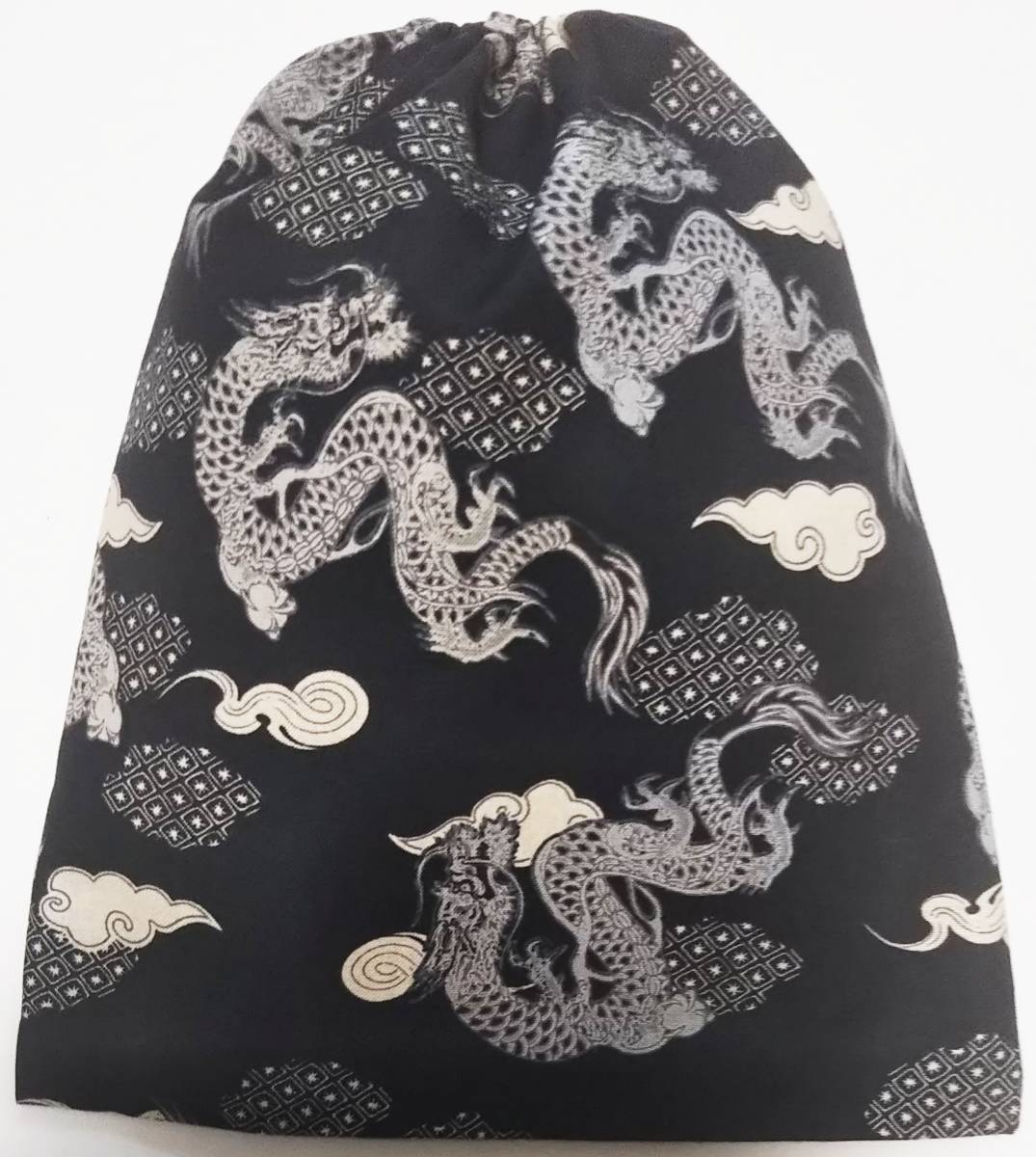 巾着袋■小雲龍 黒【約よこ22cm×たて27.5cm】拍卖