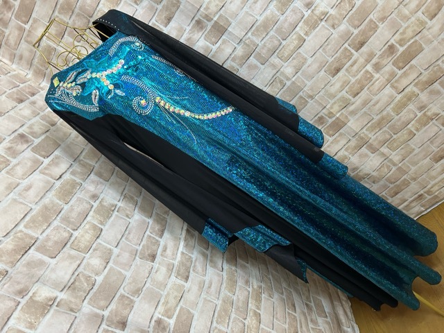 k30362●Da vistos 衣装 ダンス ドレスワンピース ブルー×ブラック スパンコール F拍卖