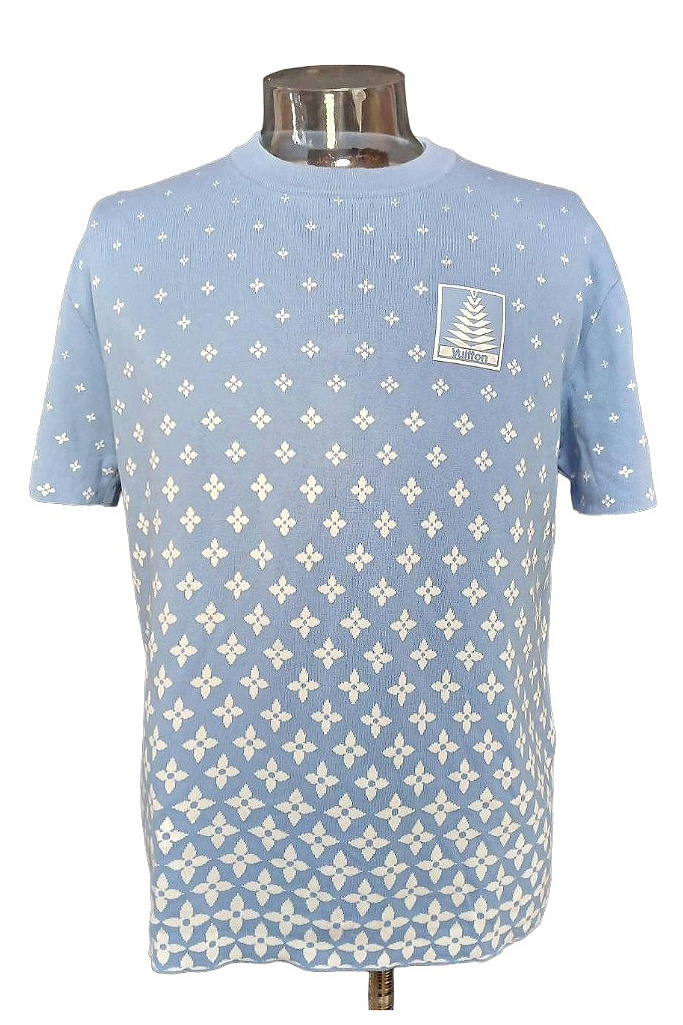 【K5】LOUIS VUITTON/ヴィトン/半袖/ニットコットンTシャツ/イタリア製/メンズ/スカイブルー/サイズXS拍卖