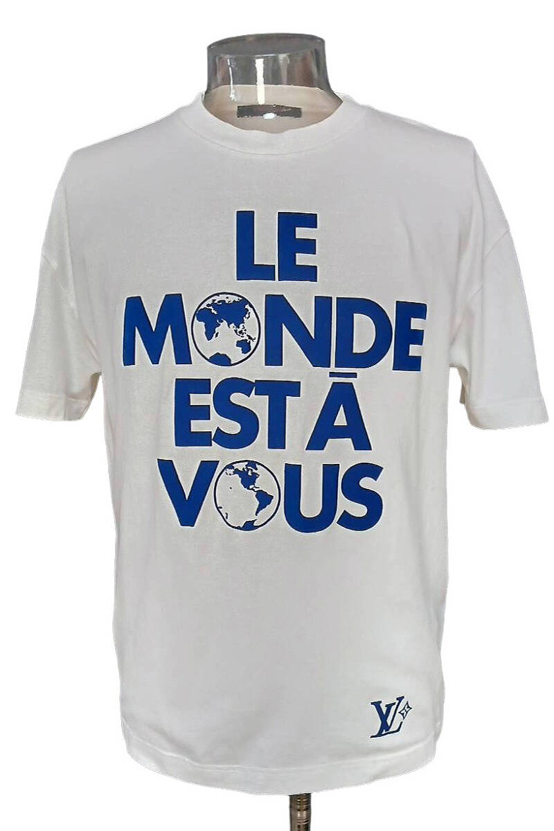 【K7】LOUIS VUITTON/ヴィトン/半袖/グラフィック コットンTシャツ/イタリア製/メンズ/ホワイト/サイズXS拍卖