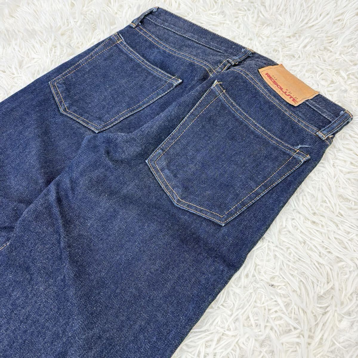 『極美品!』日本製 RESOLUTE リゾルト 712 濃紺 デニム 赤耳 セルビッチ ストレートジーンズ インディゴ W31 L程度拍卖