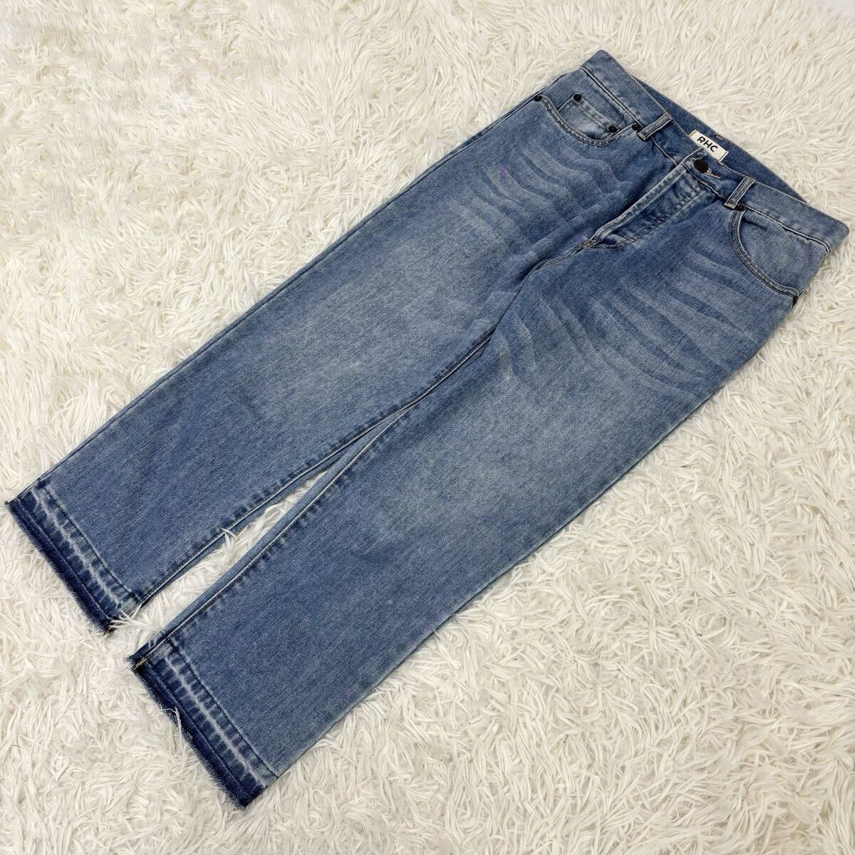 『永遠の定番!』RHC Ron Herman ロンハーマン ユーズド加工 切りっぱなし デニムパンツ インディゴ W24拍卖