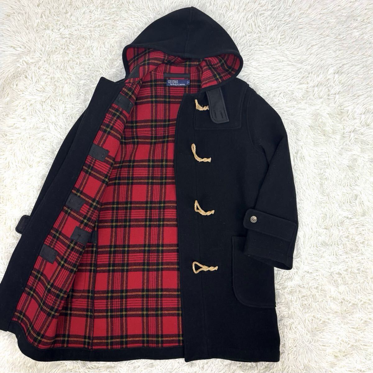 『90s vintage!』アメリカ USA製 Polo by Ralph Lauren ポロラルフローレン メルトンウール ダッフルコート S ブラック 黒拍卖