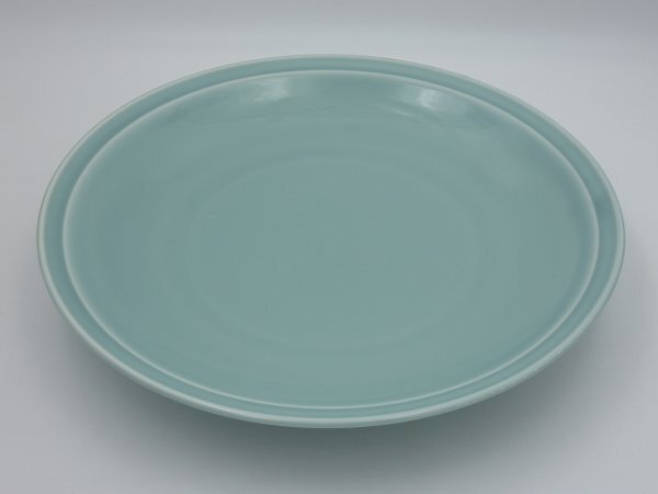 ◆◇青磁1.4尺大皿 特大 / 42cm 刺身 盛皿 ふぐ刺してっさ皿 中華 宴会料理 日本製 美濃焼 業務用 和洋食器 飲食店 陶器 / 未使用 訳有◇◆拍卖