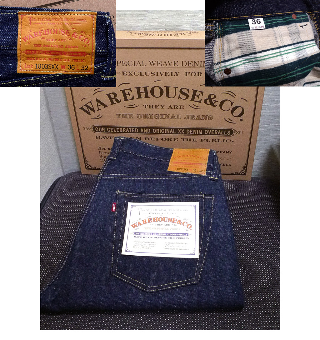 新品 未使用 20周年 限定 大戦モデル WAREHOUSE ウエアハウス 1003SXX 20th WW2 Model W36 ネルスレキ 日本製 未洗い リジッド デニム拍卖